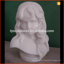 Hot sale beautiful white marble bust of little girl statue for home decor